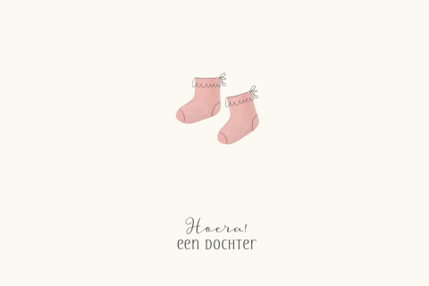Gefeliciteerd een dochter roze babysokjes