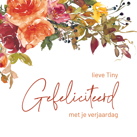 Felicitatiekaart bloemen waterverf