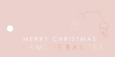 gepersonaliseerd label kerst illustratie handschoenen  | 18 stuks