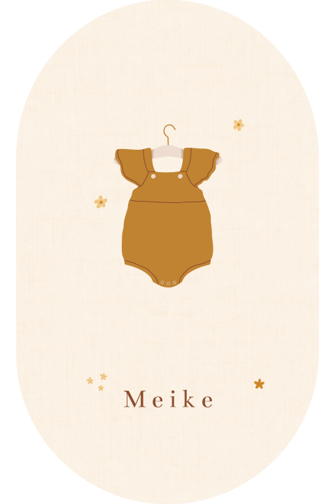 Lief geboortekaartje meisje romper met bloemetjes