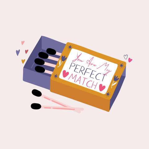 Valentijnskaart perfect match