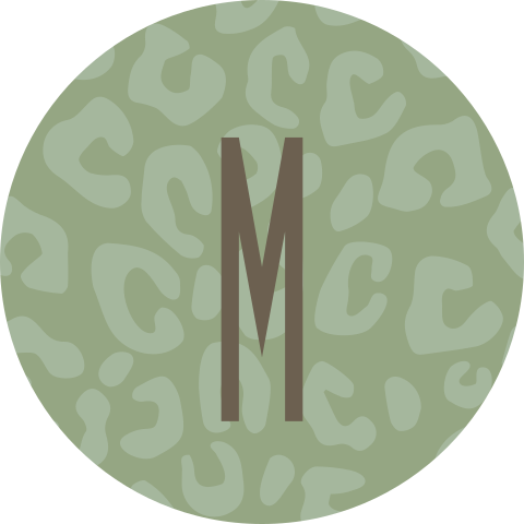 Sluitzegel panterprint groen en voorletter(s)