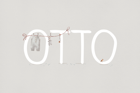 Geboortekaartje met naam en waslijn met babykleertjes