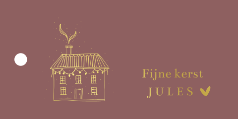 label kerst winter huisje goudfolie  | 18 stuks