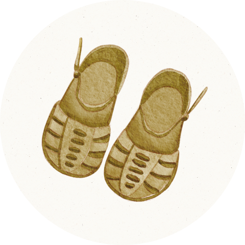 Sluitzegel geboorte illustratie babyschoentjes