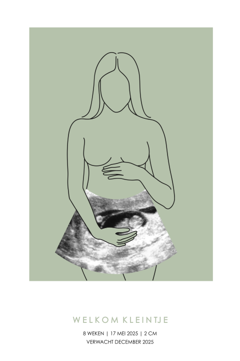 echoposter lijnillustratie zwanger echo  groot formaat