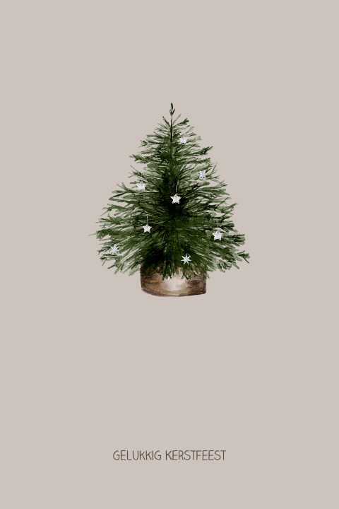 kerstkaart met illustratie kerstboom