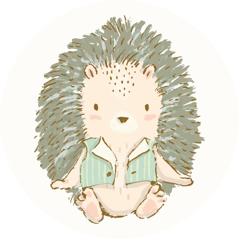 Sluitzege metl tekening lief egeltje