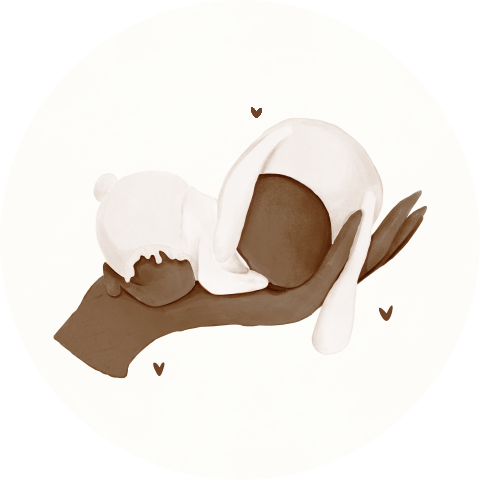 Sluitzegel geboortekaartje baby waterverf tekening