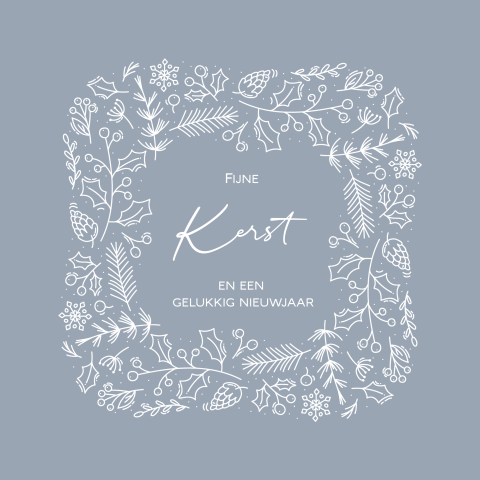 minimalistische kerstkaart met witte takjes