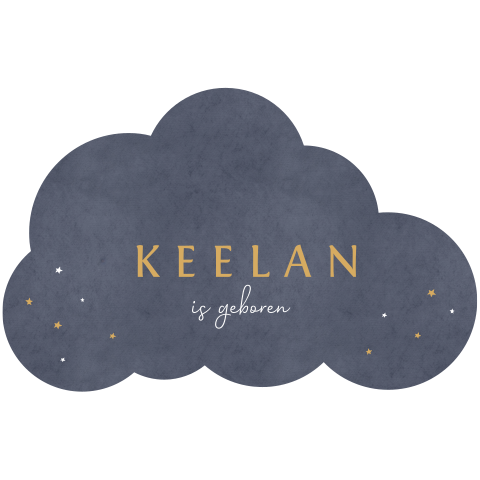 Geboortebord in de vorm van een wolk