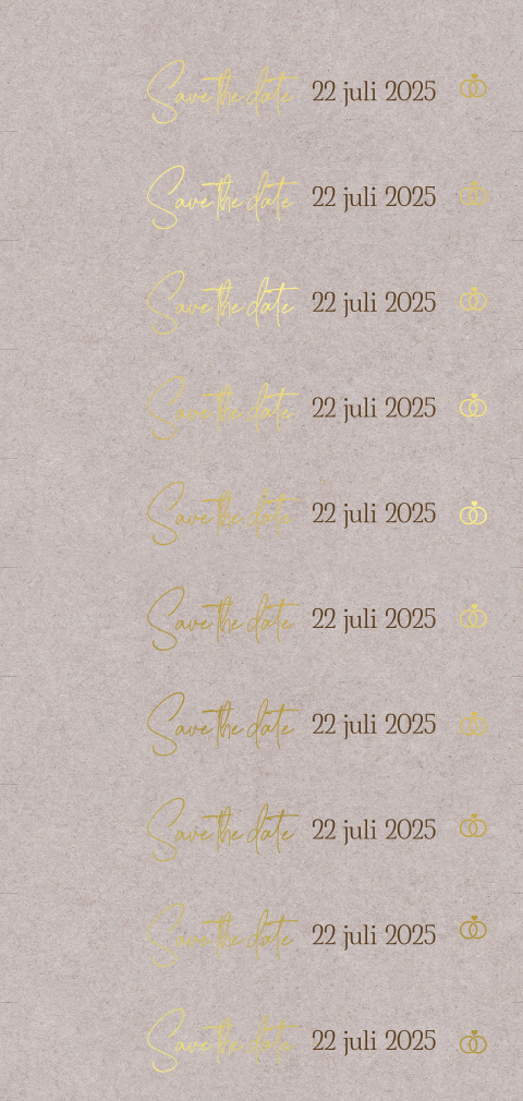 DIY label met trouwringen in goudfolie