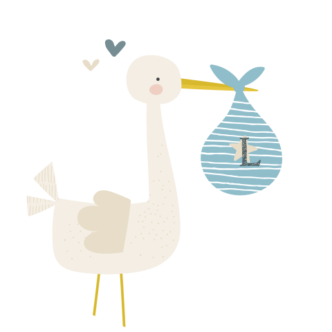 Sluitzegel geboortekaartje jongen ooievaar