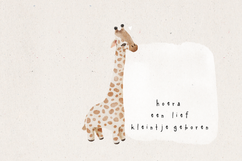 Gefeliciteerd een kleintje naturel met lieve giraf