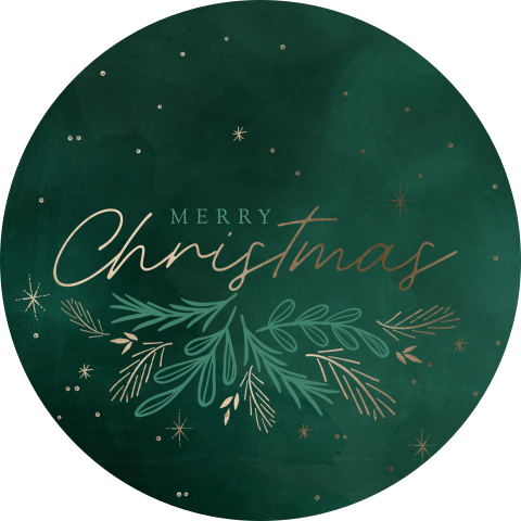 kerst sluitzegel donkergroen goud Merry Christmas
