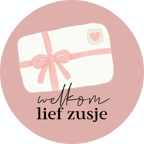 Ssluitzegel voor geboortekaartje meisje met roze envelop