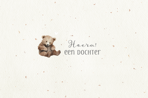 Kaart gefeliciteerd een docher met lief beertje