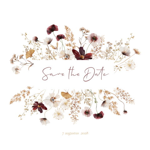 Save the date met droogbloemen