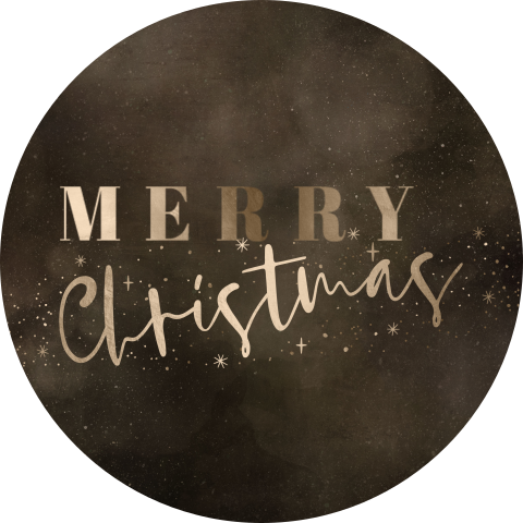 kerst sticker Merry Christmas goud