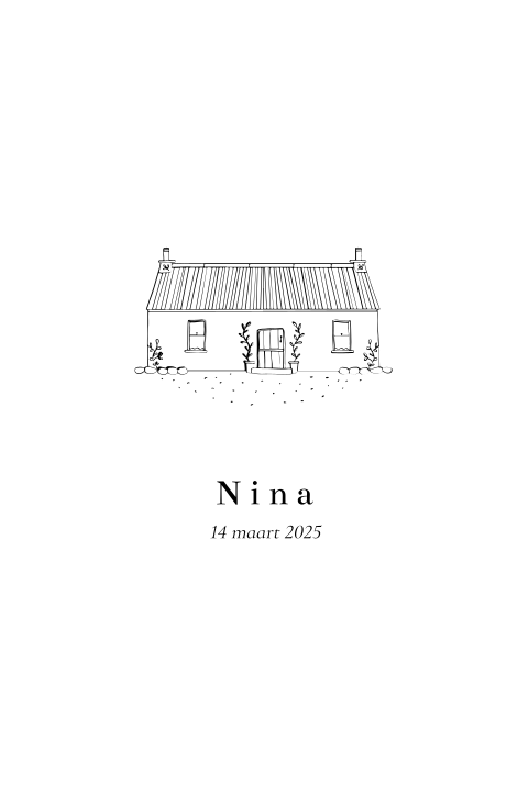 Lief geboortekaartje illustratie huisje