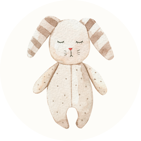 Sluitzegel geboortekaartje met speelgoedknuffel