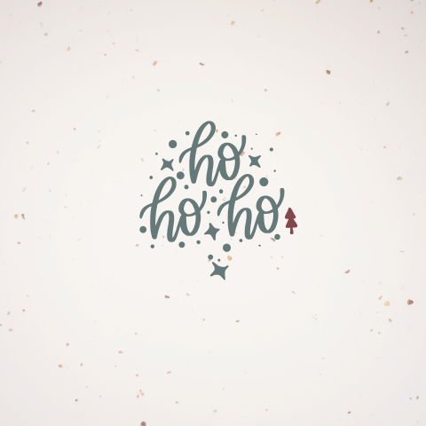 Duurzaam kerstkaartje Ho Ho Ho