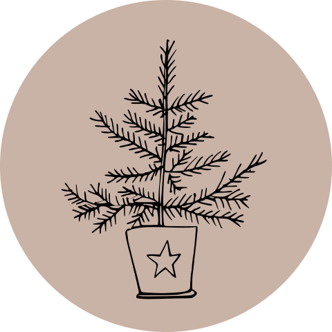 kerst sluitzegel illustratie kerstboom