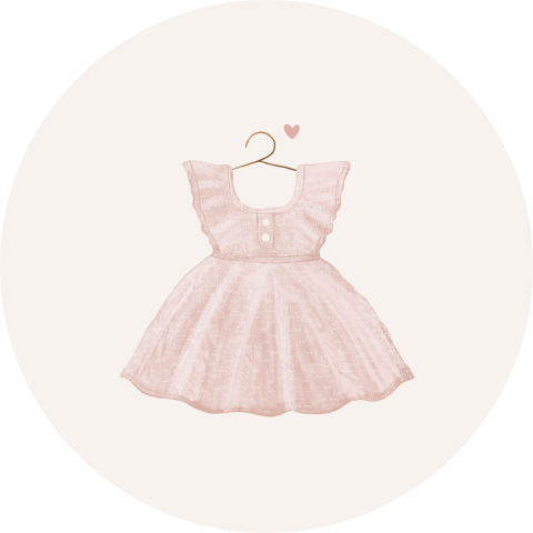 Lieve sluitzegel met roze jurkje voor geboorte meisje