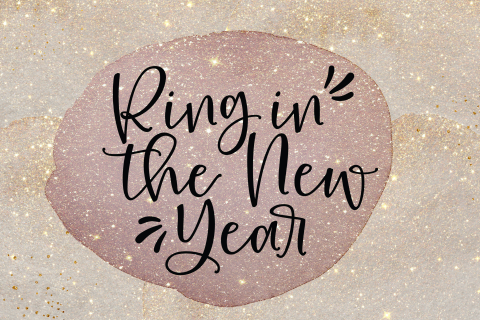 Ring in the new year nieuwjaarskaart glitter