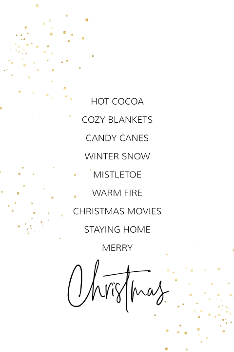 trendy kerstkaart met gouden spetters en foto