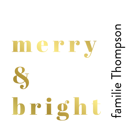 gepersonaliseerd kerstlabel minimalistisch merry and bright  | 16 stuks