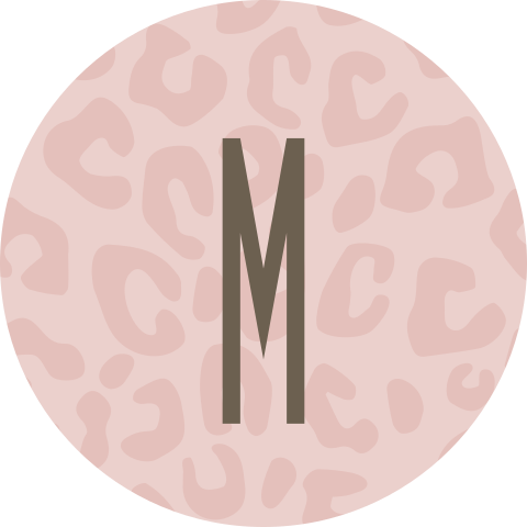 Sluitzegel panterprint roze en voorletter(s)