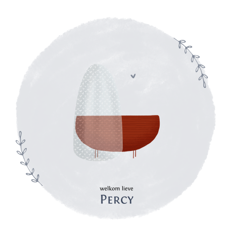 Raamsticker geboorte jongen met wiegje illustratie in blauw