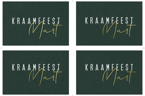 Label kraamfeest groen met goudfolie