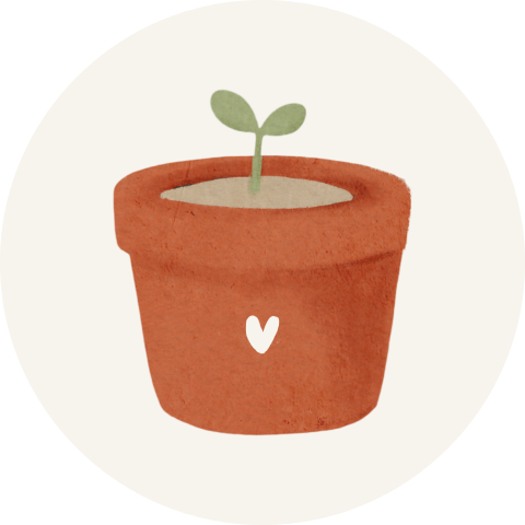 Sluitzegel bloempot met kleine spruit