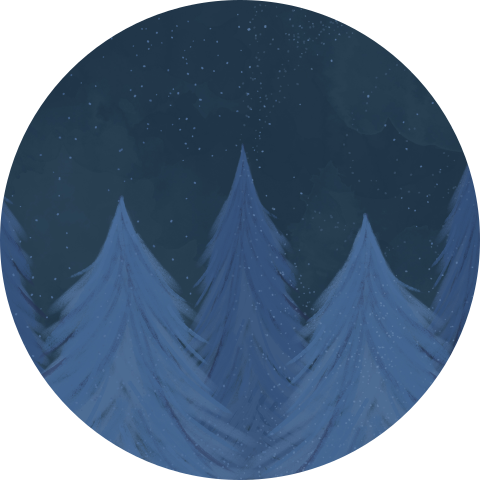 kerst sluitzegel kerstbomen donkerblauw