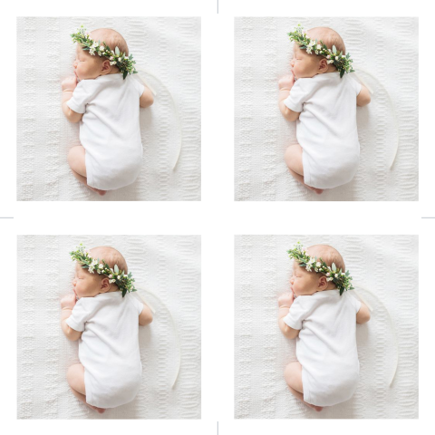 Label geboortekaartje foto baby vierkant