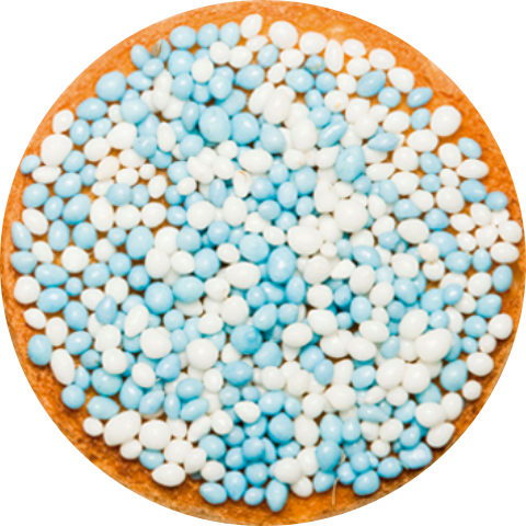 Sluitzegel geboortekaartjes beschuit met blauwe muisjes