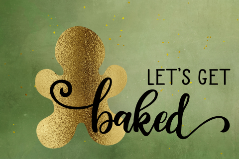 grappige kerstkaart Let's get baked - groen