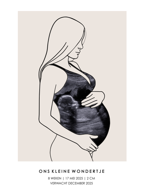 gepersonaliseerde poster met zwangerschapsecho van jullie baby