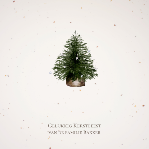 duurzame kerstkaart illustratie kerstboom