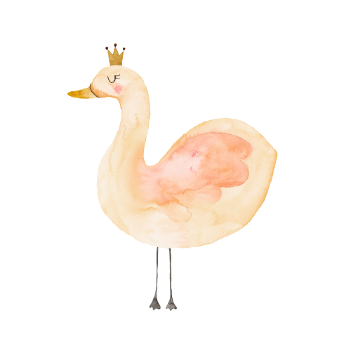 Sluitzegel geboorte met roze zwaan in waterverf