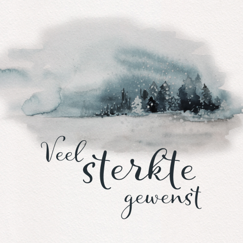 Condoleancekaart met waterverf landschap