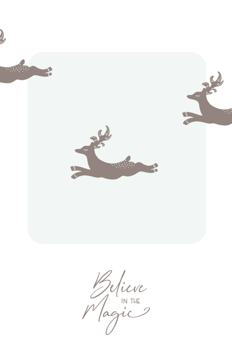 Believe in the Magic kerstkaart met foto en vliegende rendieren