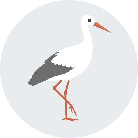 Sluitzegel geboortekaartje jongen ooievaar blauw