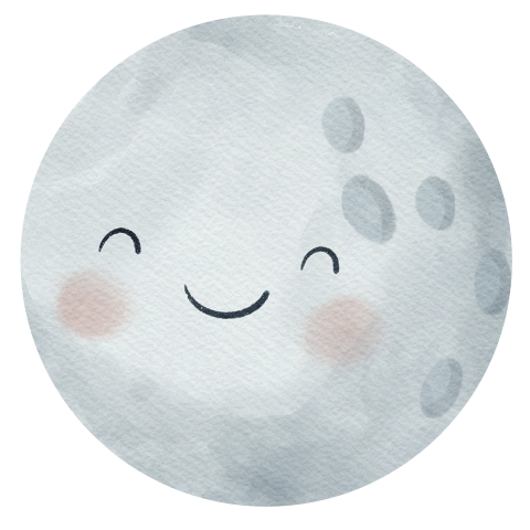 Geboortekaartje in de vorm van een blauwe maan voor een jongen