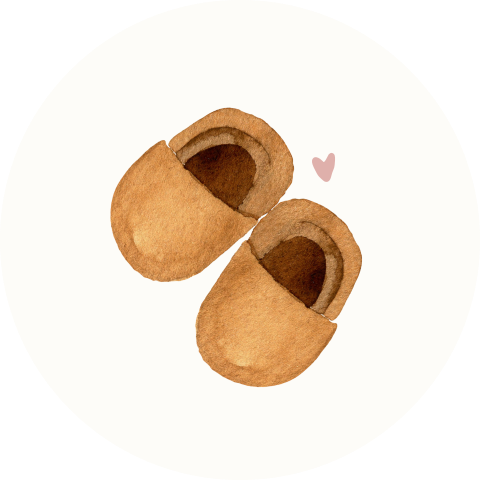 Sluitzegel geboortekaartje slofjes hartje