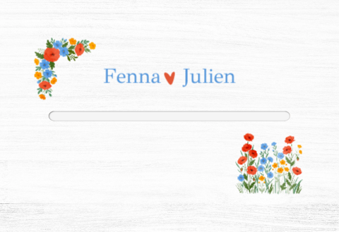 Enveloppendoos bruiloft veldbloemen kleurrijk