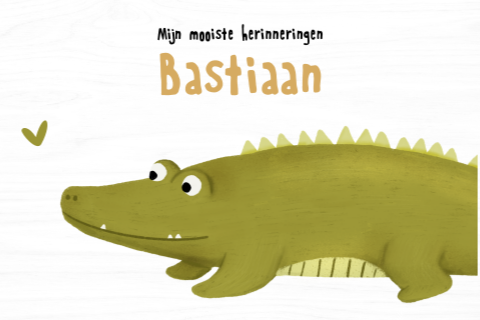 Memorybox krokodil groen met naam