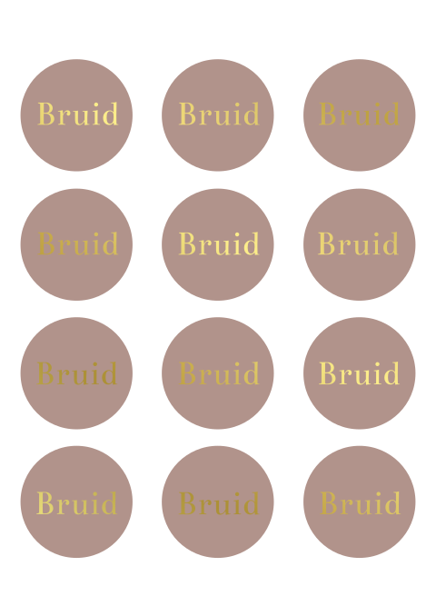 Naamkaartjes rond met goudfolie